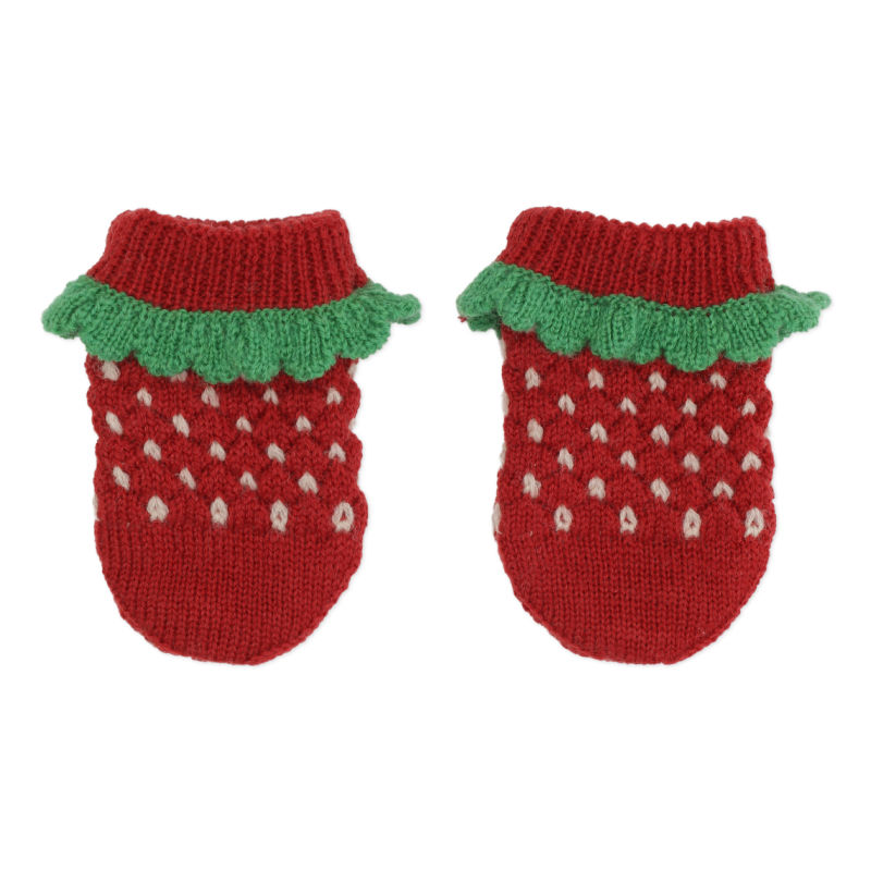 KS3855 - STRAWBERRY BABY MITTENS - BARBADOS CHERRY - Main (1)