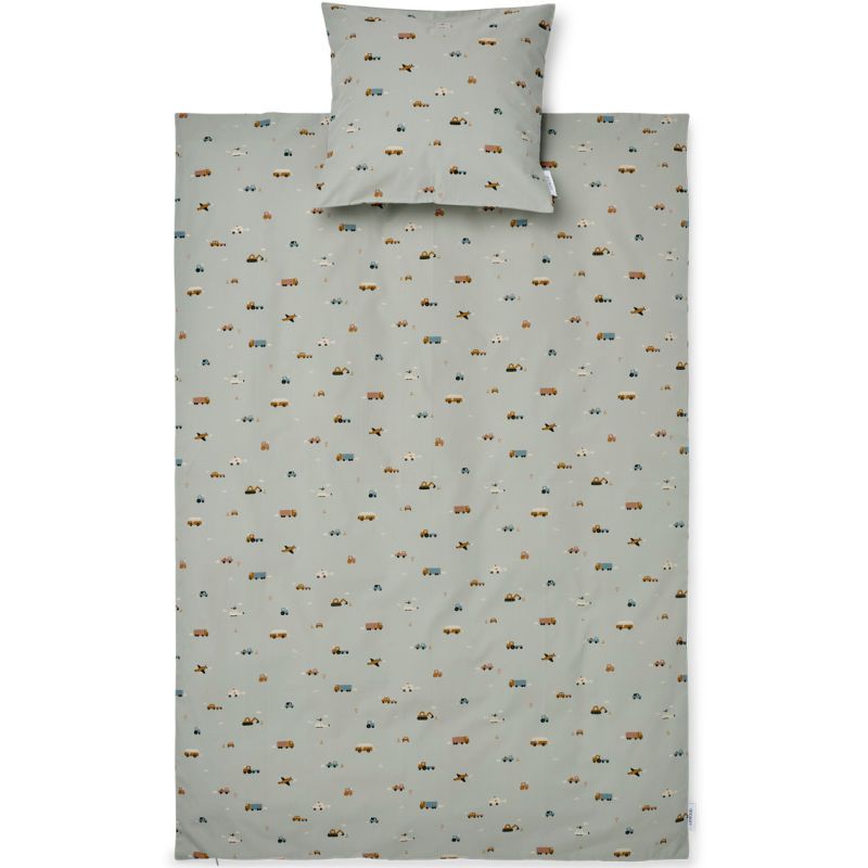 LW14694 - Ingeborg junior bedding print - 9873 Vehicles-dove blue mix - Extra 1