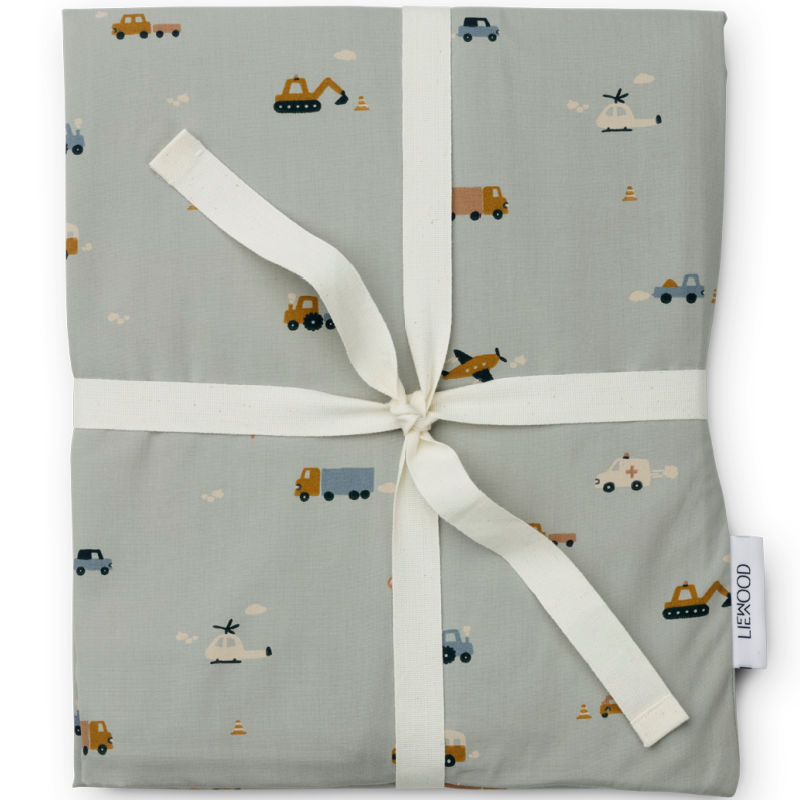 LW14694 - Ingeborg junior bedding print - 9873 Vehicles-dove blue mix - Extra 2