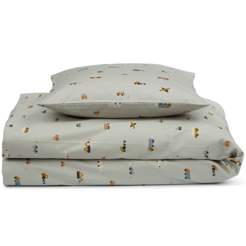 LW14694 - Ingeborg junior bedding print - 9873 Vehicles-dove blue mix - Main