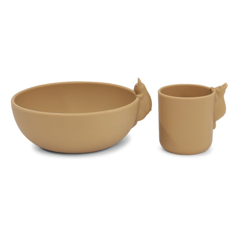 KS3597 - BUNNY BOWL AND CUP SET - ALMOND - Main