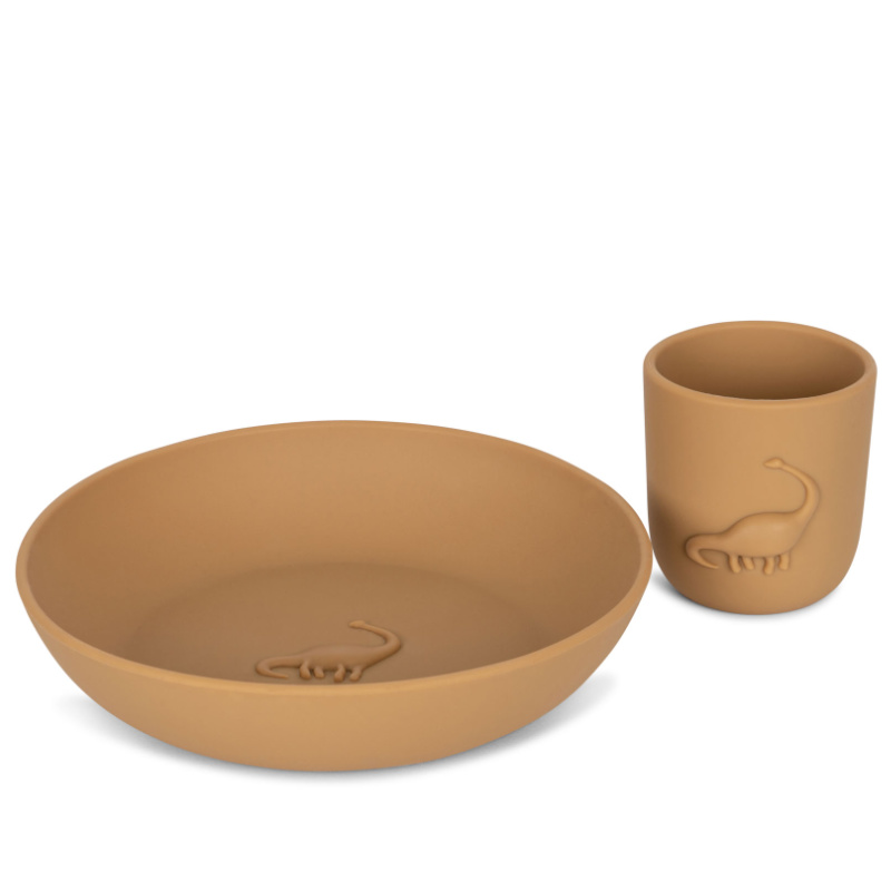 KS4417 - DINO CUP & PLATE SET - ALMOND - Main