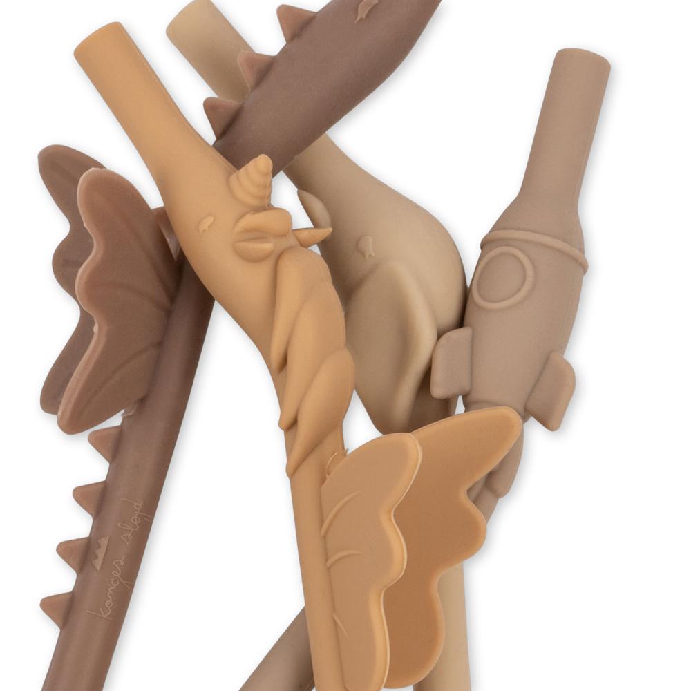 KS5851 - 4 PACK SILICONE MIX SHAPED STRAW - HORTENSIA MIX - Extra 1