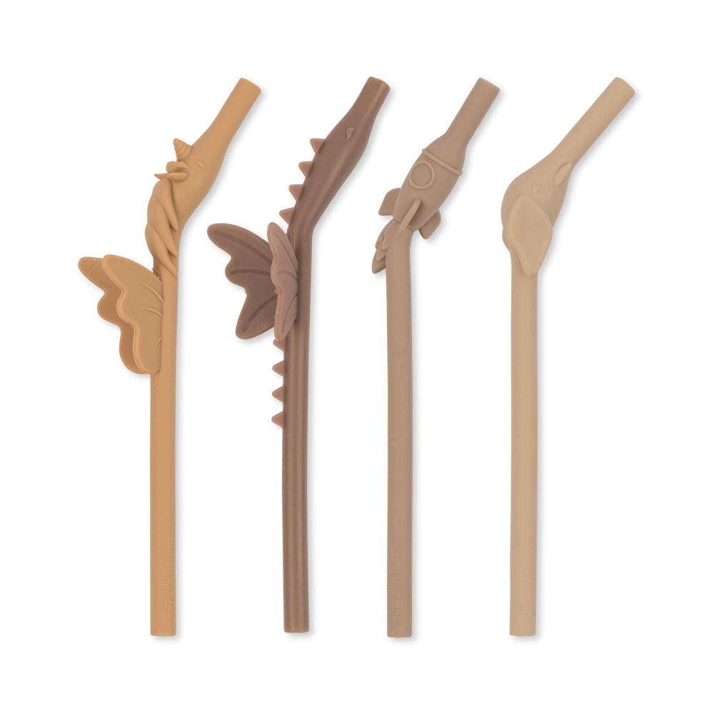KS5851 - 4 PACK SILICONE MIX SHAPED STRAW - HORTENSIA MIX - Main
