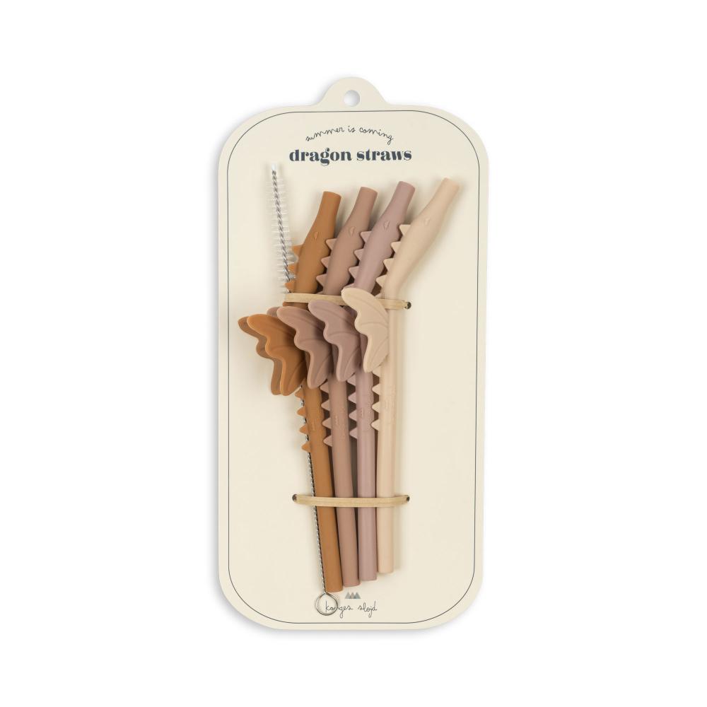 KS3561 - 4 PACK SILICONE STRAWS DRAGON - BLUSH MIX - Extra 0