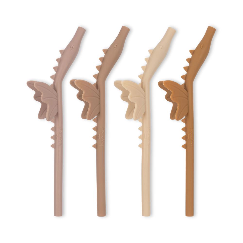 KS3561 - 4 PACK SILICONE STRAWS DRAGON - BLUSH MIX - Extra 1