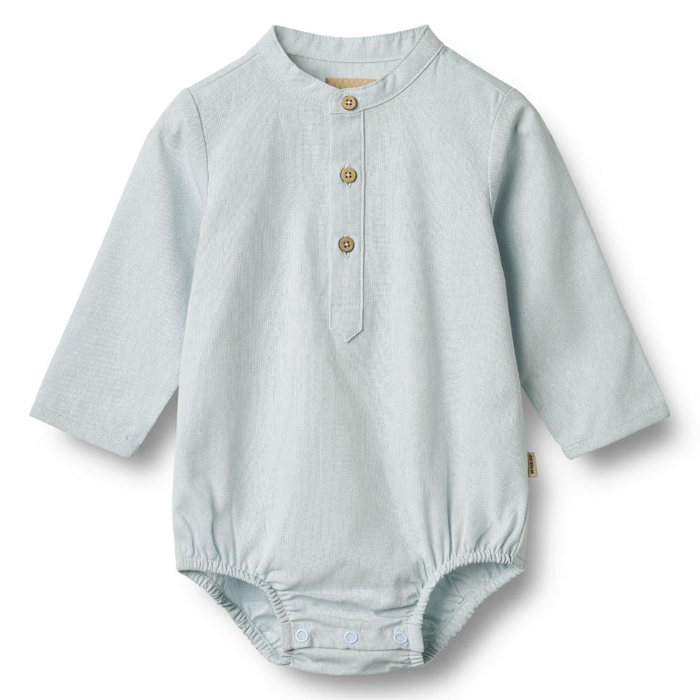 6980-360-GOTS - Romper Shirt Victor - 9429 light blue chambray - Main